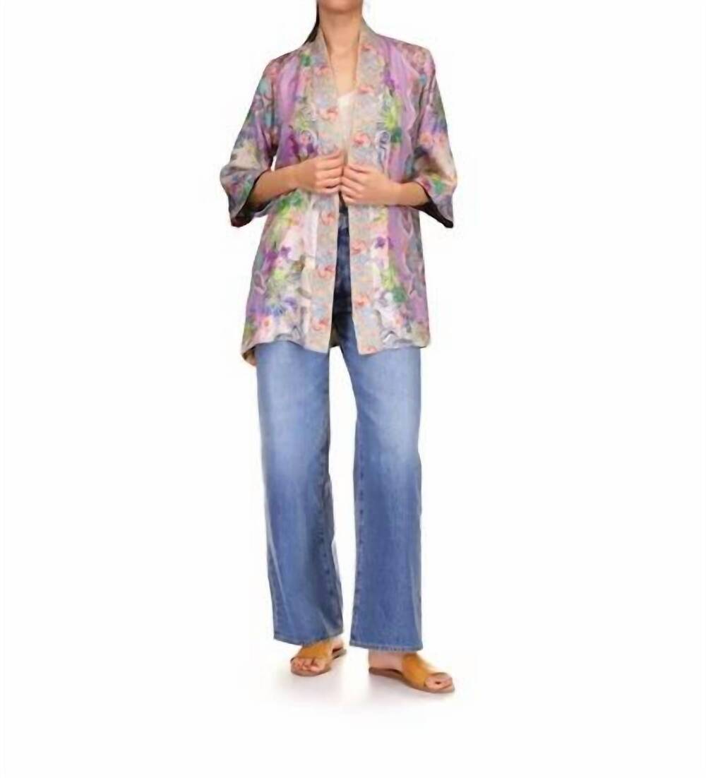 NEW JOHNNY WAS yena reversible kimono in le jardin scarf print